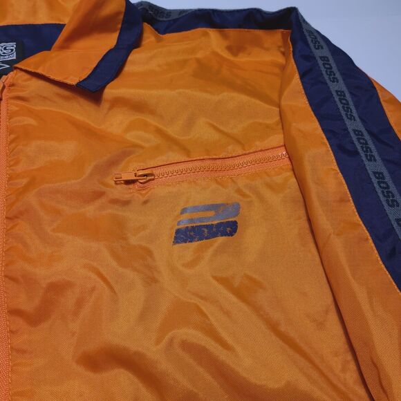 Vintage 90s Boss by IG Design Men's Medium Windbreaker Jacket Lined Hip Hop - Picture 4 of 16
